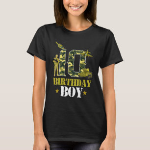 10th Birthday Military Themed Camo Boys 10 Years O T-Shirt