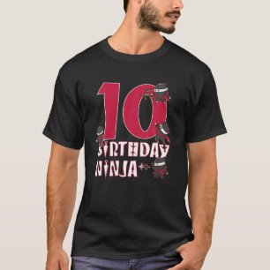 10Th Birthday Ninja 10 Years Old Kid Ninjutsu B-Da T-Shirt