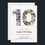 10th Birthday Number 10 Custom Photo Collage Invitation<br><div class="desc">Mark ten years of wonderful memories and adventures with this captivating 10th Birthday Number Photo Collage. This customisable template is the perfect blend of creativity and sentiment, allowing you to create a truly memorable gift for your loved one's special day. Capture the essence of incredible years in a single masterpiece...</div>