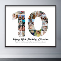 10th Birthday Number 10 Photo Collage Picture