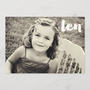 10th Birthday Number Ten Photo Overlay Invitation