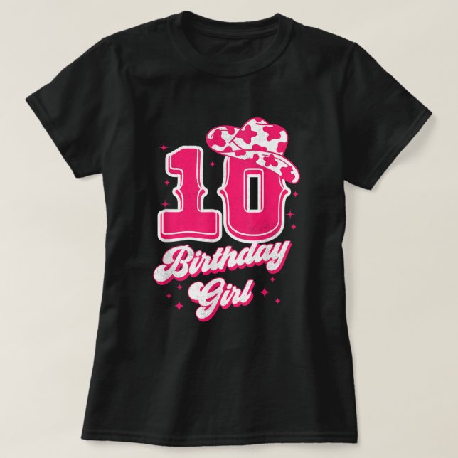 10th Birthday Outfit Girl 10 Year Old Rodeo Wester T-Shirt (Design Front)