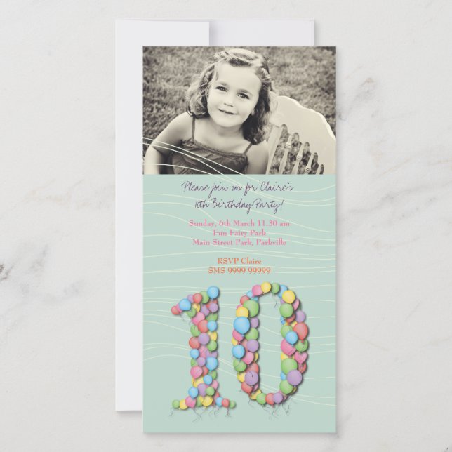 10th Birthday Party Balloons (Front)