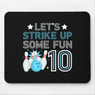 10th Birthday Party Bowling Boy 10 Year Old Bowlin Mouse Mat