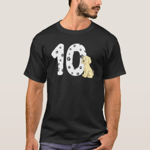 10th Birthday Party Cake Labrador Puppy Dog Owner T-Shirt