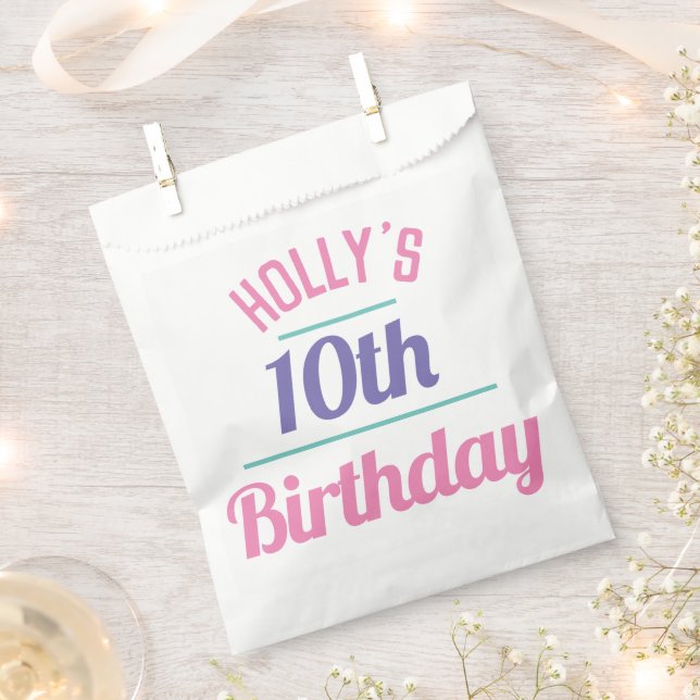 10th Birthday Party Candy Bag (Clipped)