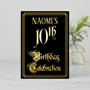 10th Birthday Party — Fancy Script & Custom Name