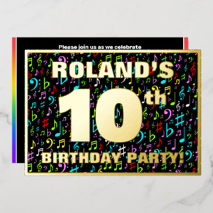 10th Birthday Party — Fun, Colourful Music Symbols