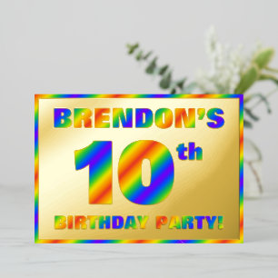 10th Birthday Party — Fun, Rainbow Spectrum “10”