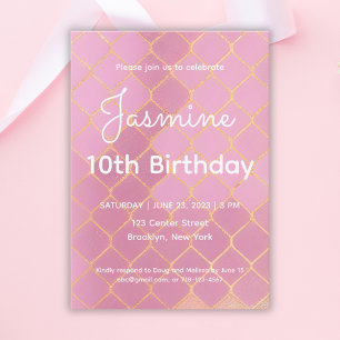 10th Birthday Party Girl  Invitation