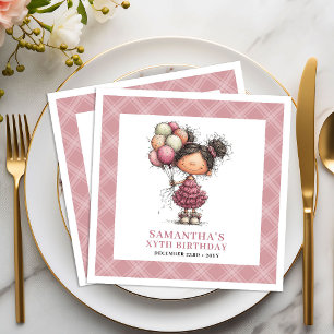 10th Birthday Party Girl Quirky Funny Pink Napkins
