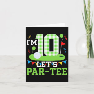 10th Birthday Party Golf Boy Ten Year Old Golfer 1 Card