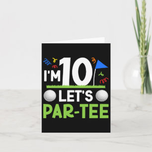 10th Birthday Party Golf Boy Ten Year Old Golfer Card