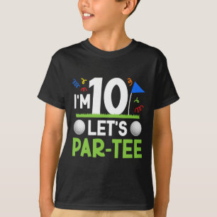 10th Birthday Party Golf Boy Ten Year Old Golfer T-Shirt