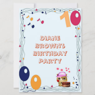 10th Birthday Party Invitation