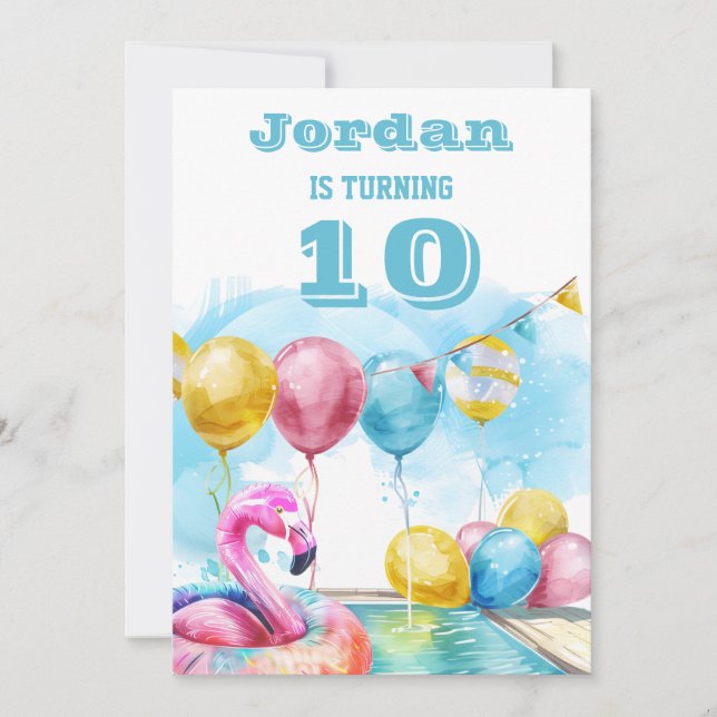 10th Birthday Party Invitation (Front)