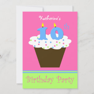 10th Birthday Party Invitation 10 Candles