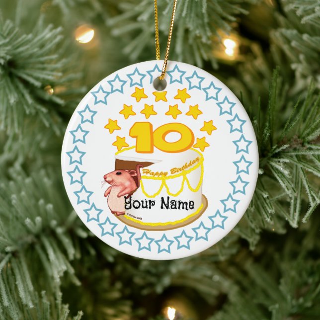 10th Birthday Party Mouse Birthday  ornament (Tree)