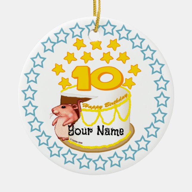10th Birthday Party Mouse Birthday  ornament (Front)
