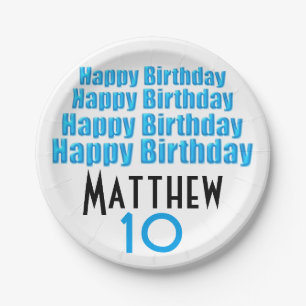 10th Birthday Party Personalised Paper Plates