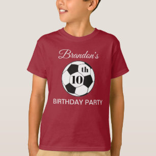 10th Birthday Party Soccer Red Boys Sports T-Shirt