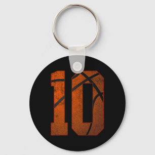 10th Birthday Party Ten 10 Year Old Basketball Bda Key Ring