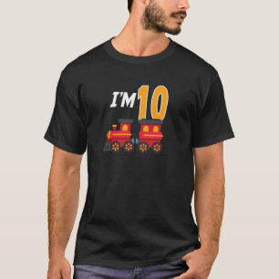 10th Birthday Party Train Toy 10 Year Old Funny B  T-Shirt