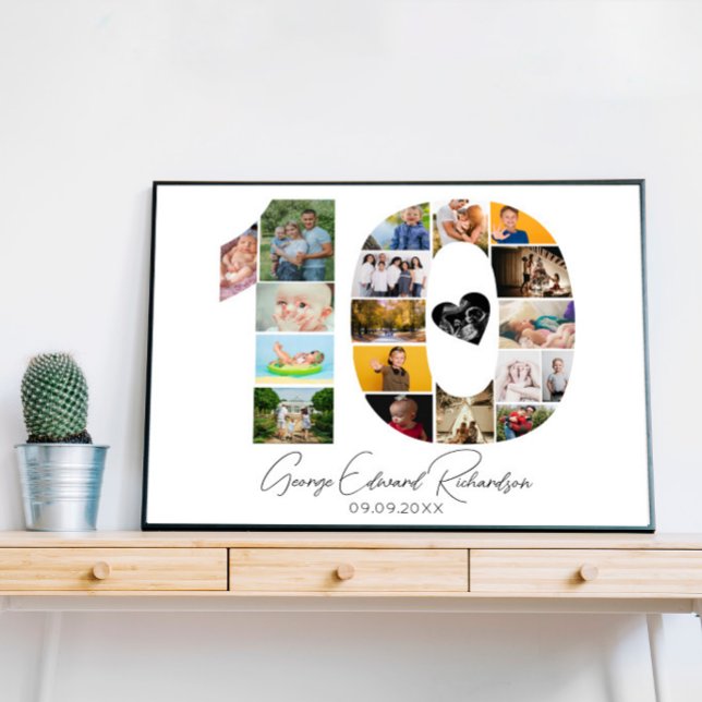 10th Birthday Photo Collage Poster Keepsake (Creator Uploaded)