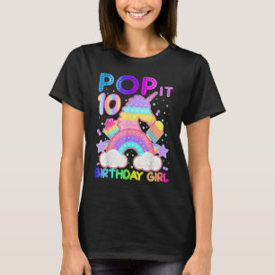10th Birthday Pop It Unicorn Fidget Toy 10 Year Ol T-Shirt