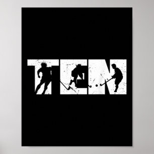 10th Birthday Retro Field Hockey 10 Years Old Boy Poster