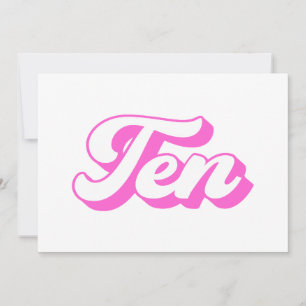 10th Birthday Retro Girl Invitation