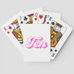 10th Birthday Retro Girl Playing Cards