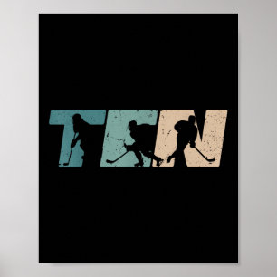 10th Birthday Retro Ice Hockey 10 Years Old Boy Gi Poster