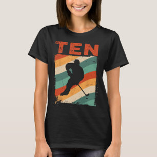 10th Birthday Retro Ice Hockey 10 Years Old Boy Gi T-Shirt