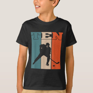 10th Birthday Retro Ice Hockey 10 Years Old Boy Gi T-Shirt