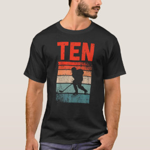 10th Birthday Retro Ice Hockey 10 Years Old Boy Gi T-Shirt