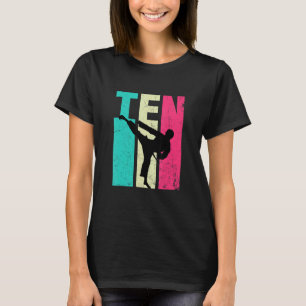 10th Birthday Retro Karate Taekwondo 10 Years Old  T-Shirt