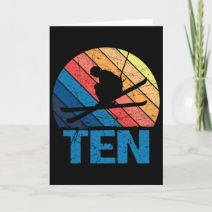 10th Birthday Retro Ski Skiing 10 Year Old Boys Gi Card