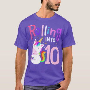 10th Birthday Roller Skate Unicorn T-Shirt