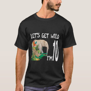 10Th Birthday Safari Jungle Animals 10 Year Old Fu T-Shirt