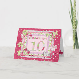10th birthday scrapbooking style card