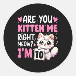 10th Birthday Shirt For Girl 10yr Ten 10 Year Old  Classic Round Sticker