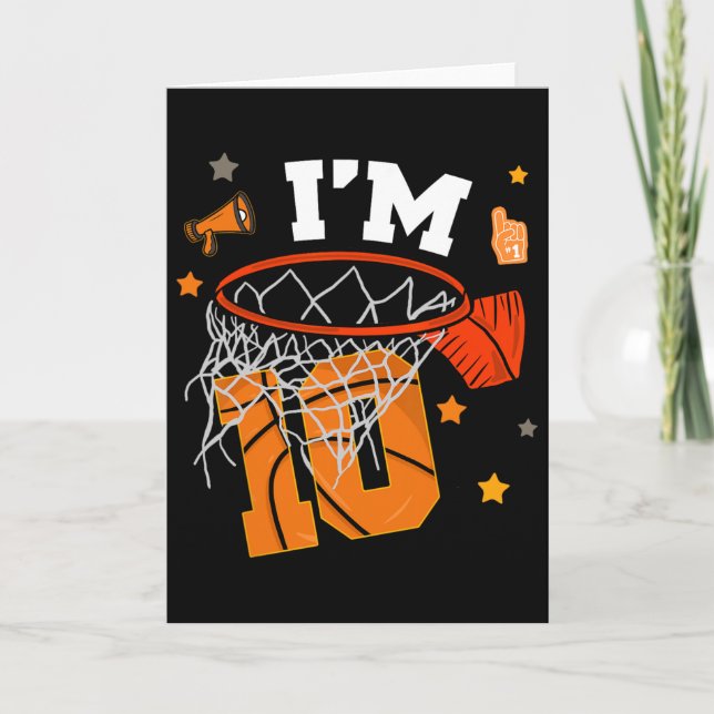 10th Birthday Sketll Boy 10 Yr Old I'm Ten Years B Card (Front)