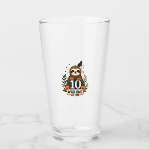 10th Birthday Sloth Vintage Wild One Shirt Glass