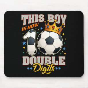 10th Birthday Soccer This Boy Now 10 Double Digits Mouse Mat