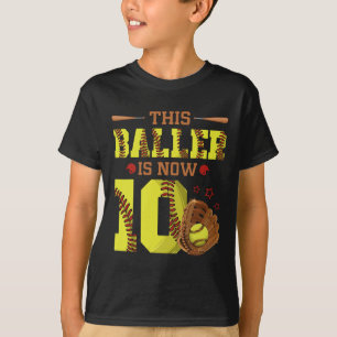 10th Birthday Softll This Ller Is Now Ten Girl 10 T-Shirt