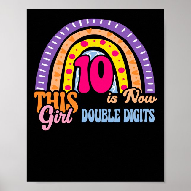 10th Birthday This Girl Is Now 10 Double Digits Poster (Front)