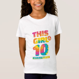 10th Birthday, This Girl Is Now 10 Double Digits T-Shirt