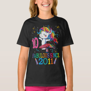 10th Birthday Unicorn Fabulous Since 2011 T-Shirt