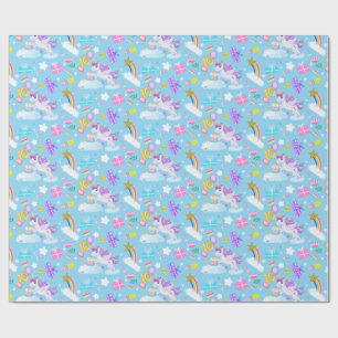 10th Birthday Unicorn Pattern Wrapping Paper